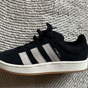 adidas Black Suede Sneakers with Off-White Stripes